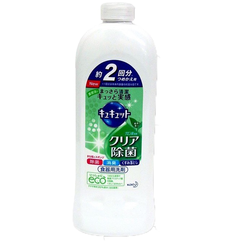 花王(KAO) 水果蔬菜餐具用浓缩洗洁精 (替换)绿茶 385ml