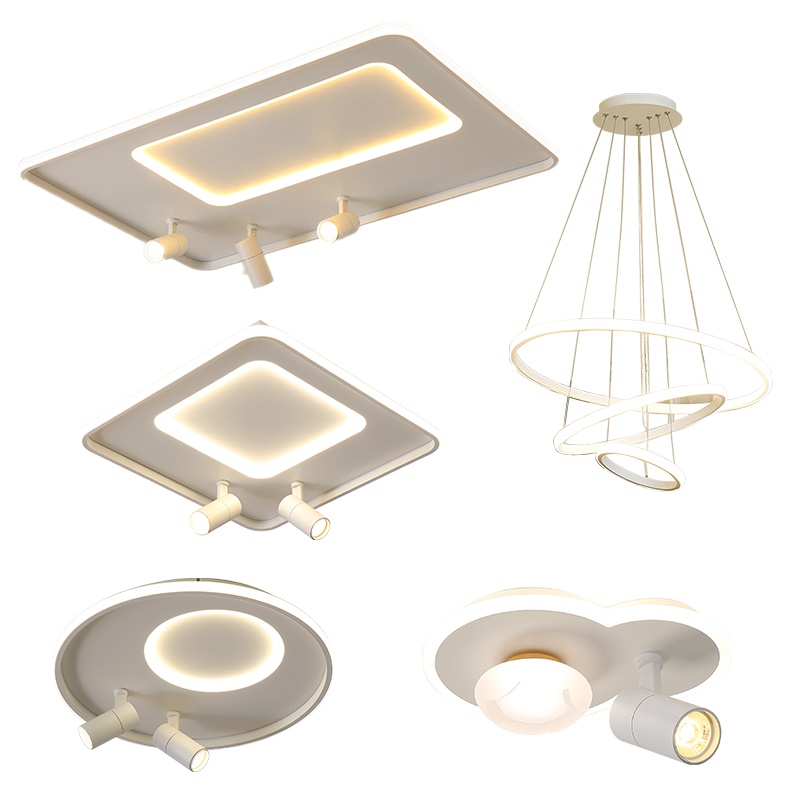 尊阁 简约现代led亚克力吸顶灯创意客厅长方形灯温馨圆形方形卧室书房阳台灯时尚厨房灯具个性北欧风新款套餐