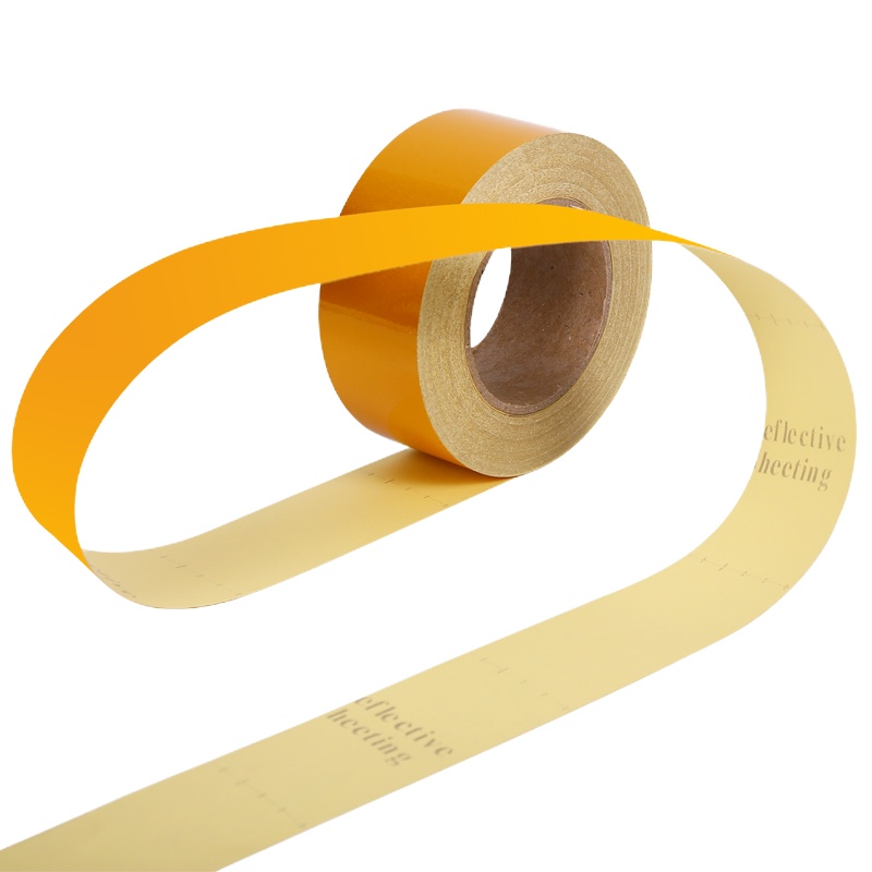反光条警示胶带 消防安全警戒线隔离带标识 电线杆墙贴地板贴标志反光膜 宽5cm长46米 黄色