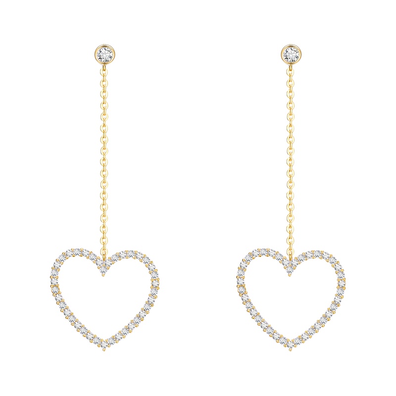 DTOTO 垂感甜美爱心耳环女友挚爱礼物纯银耳钉