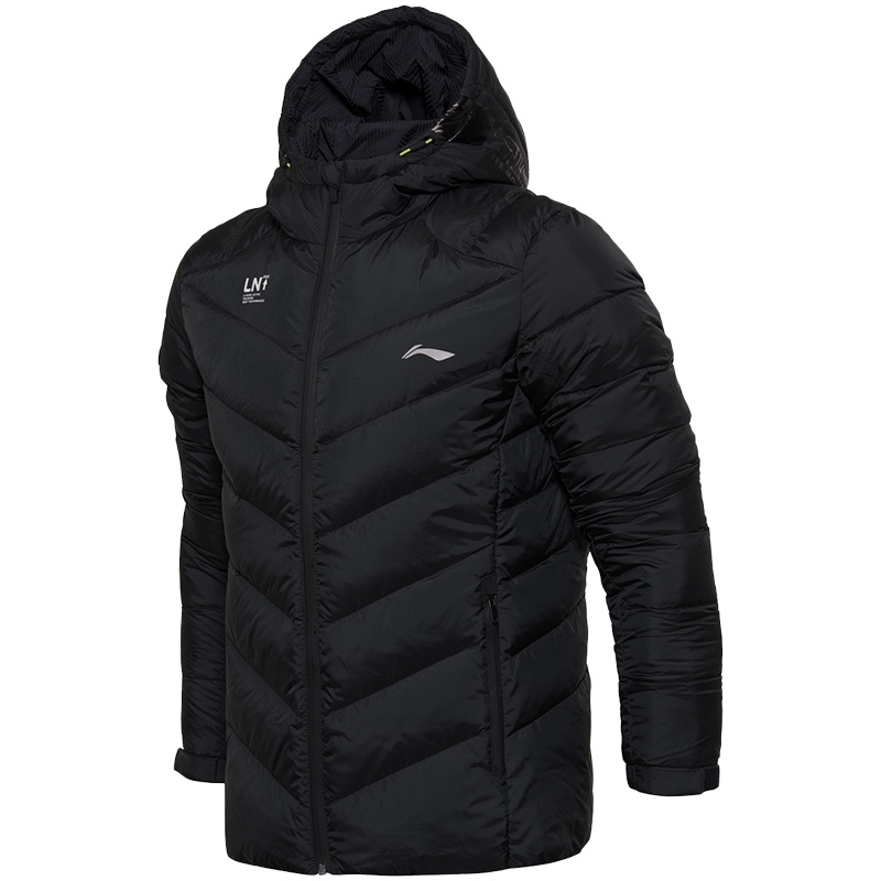 李宁男服训练系列冬季防风保暖短羽绒服AYMM061-5 3XL AYMM061-5标准黑