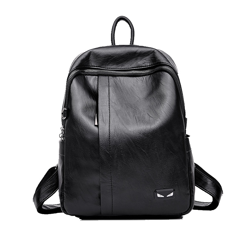 贝卡思米（BEIKASIMI）背包女士双肩包韩版潮百搭时尚休闲PU软皮书包旅行包包秋