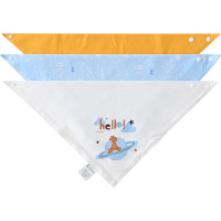童泰四季婴幼儿男女宝宝用品配饰纯棉双按扣三角巾口水巾三条装