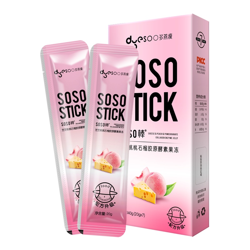 [郑多燕亲研]多燕瘦SOSO棒芝芝桃桃石榴胶原酵素果冻非孝素粉梅子零食成人