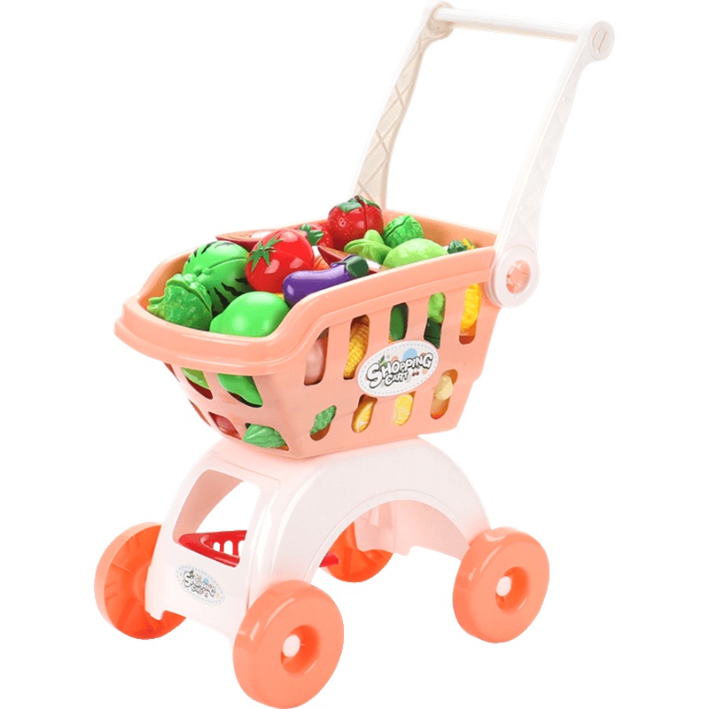 儿童购物车玩具女孩切水果男孩手智扣小推车婴儿过家家宝宝厨房套装