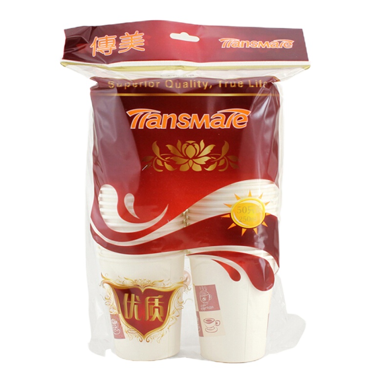传美9盎司欧式金典一次性纸杯(50只装)248g/250ml/ZB109X