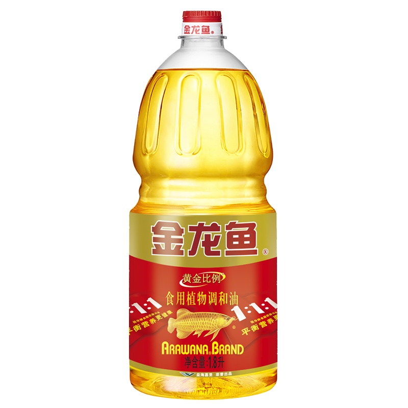 金龙鱼黄金比例调和油1.8L*6桶物理压榨 ,配方调和均衡摄入，平衡营养物理压榨