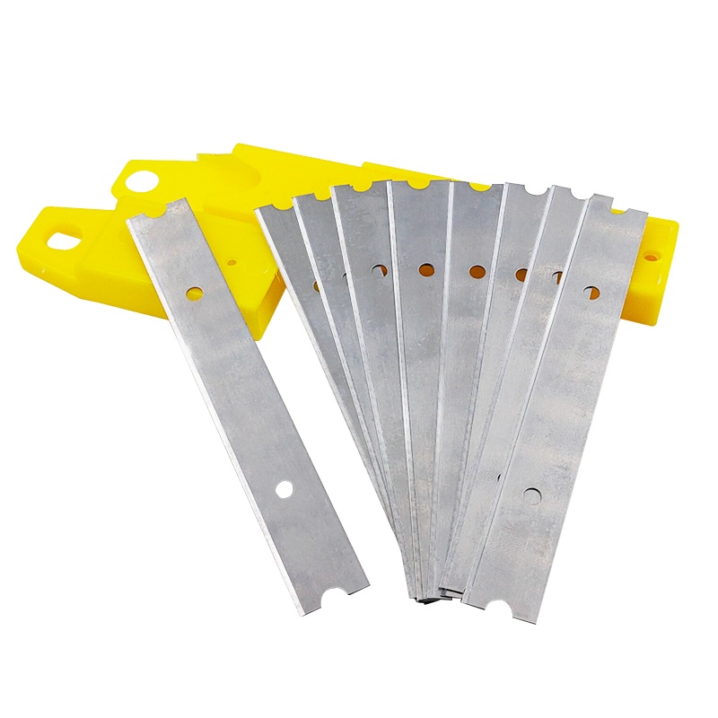 海斯迪克 HKQJ12 地板水泥瓷砖去污 清洁铲 油灰刀 地板清洁刀 铲刀 刮刀 刮刀刀片双孔5盒（10片/盒）