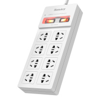 航嘉新国标排插家用双控开关接线板开关插座防过载八位插排SSH801 3米