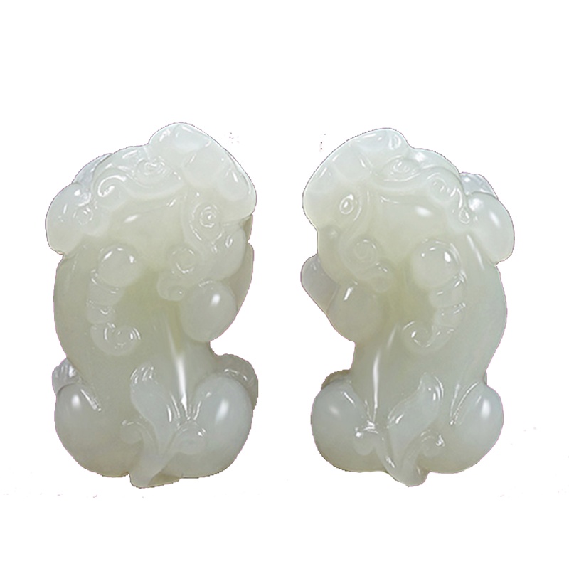 臻玉盈 和田玉貔貅吊坠男士女款皮休挂件 佳礼附送鉴定证书 40*22mm 男士大款 貔貅头向左