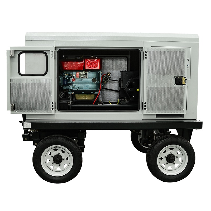 华全10kw移动静音柴油发电机组 小型家用三相交流全铜永磁电启动柴油发电机220v380v 10千瓦无刷发电机