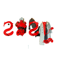 窗贴自粘窗花 元旦新春新年商场玻璃门贴纸店铺橱窗装饰 红色 金色中号长75cm/宽94cm