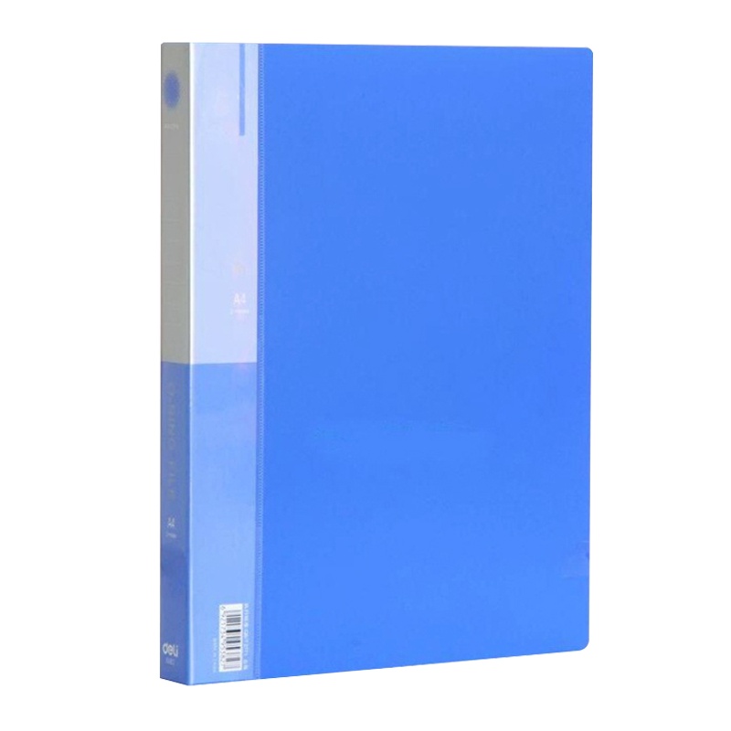 得力(deli)5384打孔文件夹 2个装 A4纸办公3孔文件夹 穿孔资料册收纳夹档案夹 塑料装订夹 收藏收集册