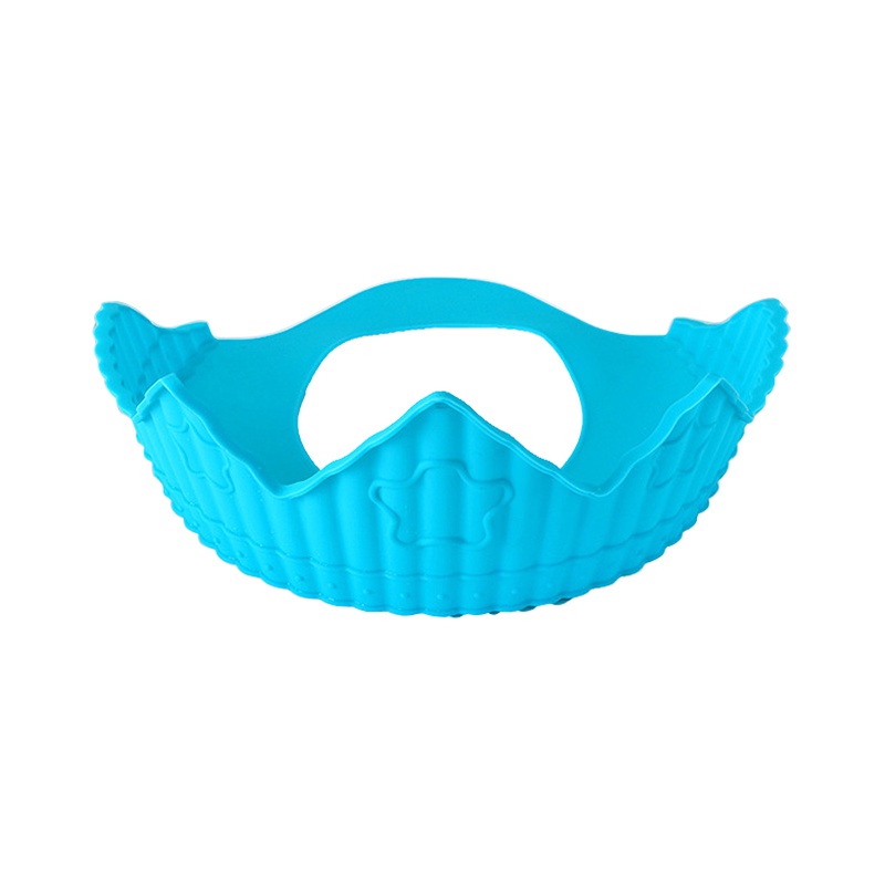 DuDi/青蛙嘟迪 母婴幼儿童趣味硅胶儿童防水护耳洗头帽幼儿小孩洗澡洗发帽可调节沐浴帽 天空蓝