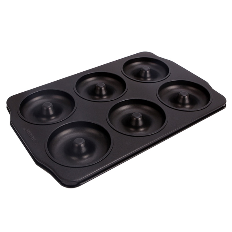 学厨 CHEFMADE 烘焙模具蛋糕模具 重型碳钢材质 大号6连杯甜甜圈不粘烤盘曲奇饼干模 厨房工具WK9038