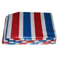 户外双面三色加厚彩条布防尘布防雨布2m*20m 1捆