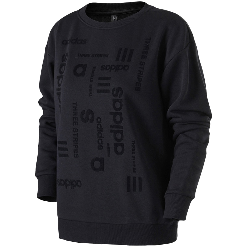 adidas阿迪达斯NEO女子卫衣印花休闲运动服CV7344 L CV7344黑色