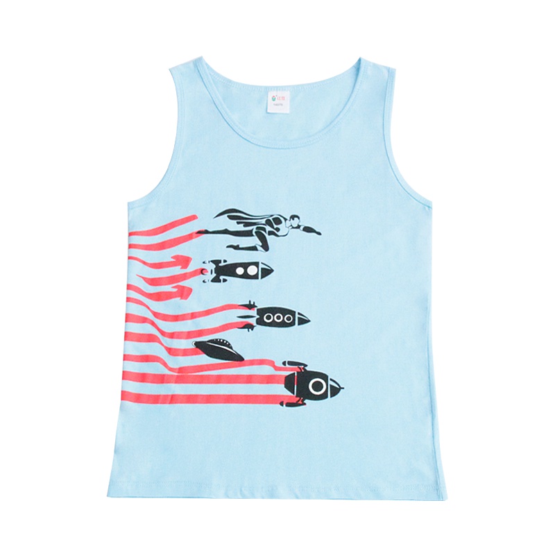 红豆(HODO)男童背心100%棉2019年夏季纯棉卡通动漫百搭套头圆领男童儿童背心