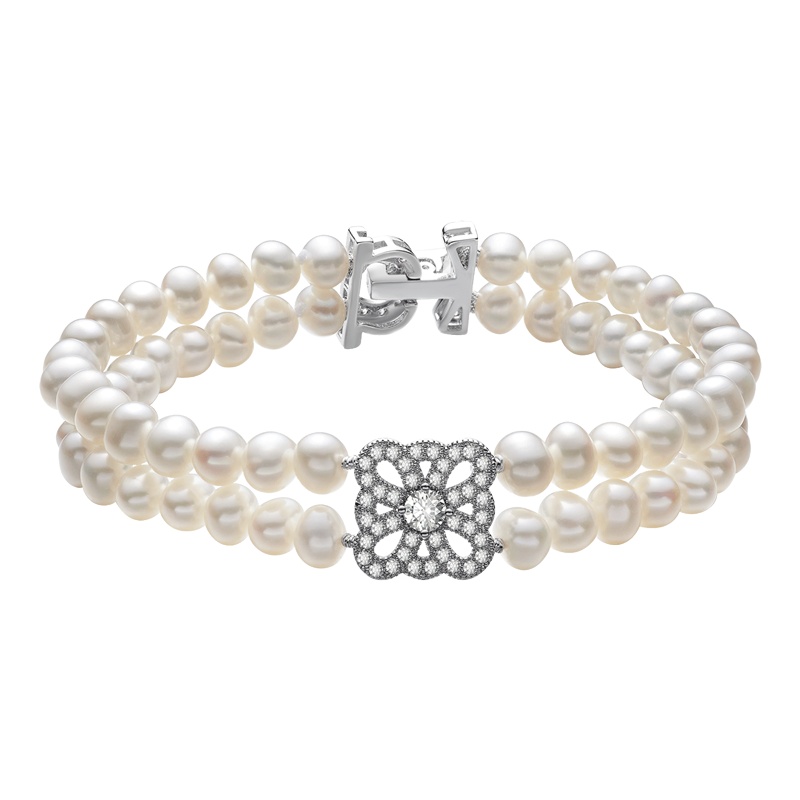 佰色传情心梦 4.5-5mm近圆强光白色淡水珍珠手链