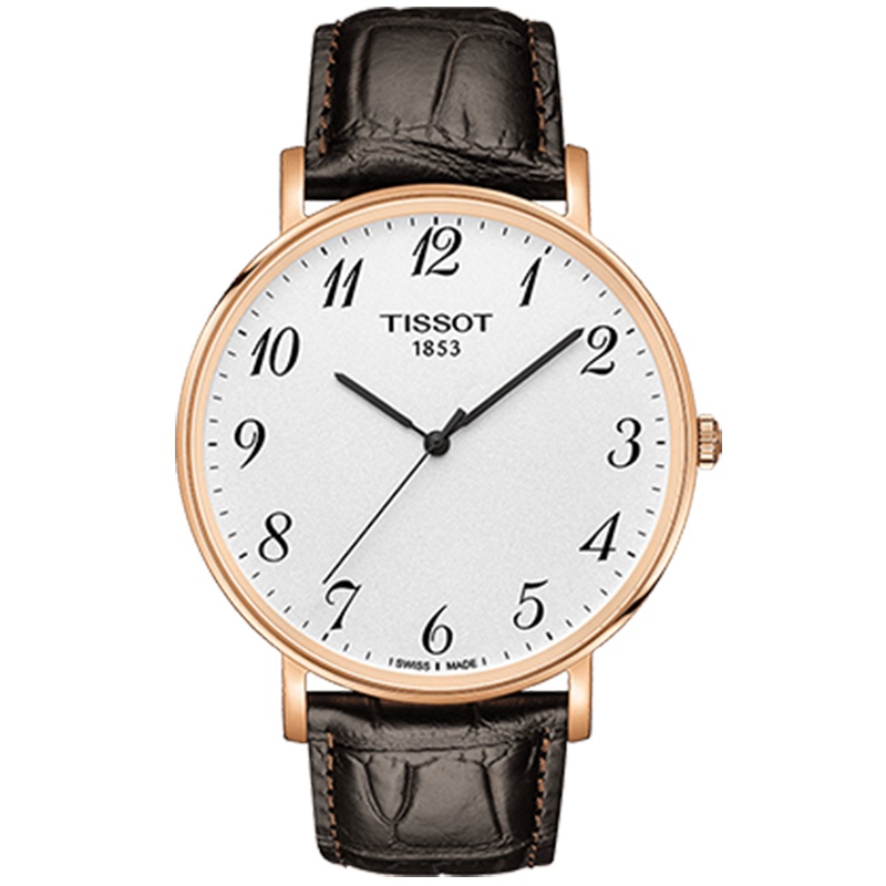 Tissot 天梭 魅时系列皮带男士石英表手表 腕表T109.610.36.032.00