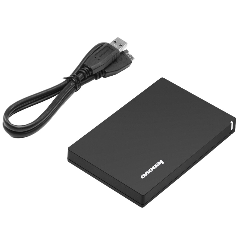 联想(Lenovo)1T USB3.0 移动硬盘 F308 2.5英寸高速传输 黑色(新旧版本随机发)