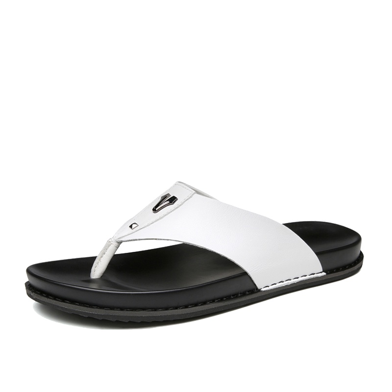 公牛酋长凉鞋夏季新款沙滩鞋头层牛皮防滑休闲人字拖凉拖男青年潮鞋