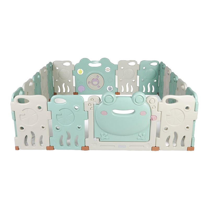 babycare儿童室内游戏围栏婴儿宝宝爬行垫学步防护栏家用安全栅栏 晨雾绿 16+2 192*192cm 7800