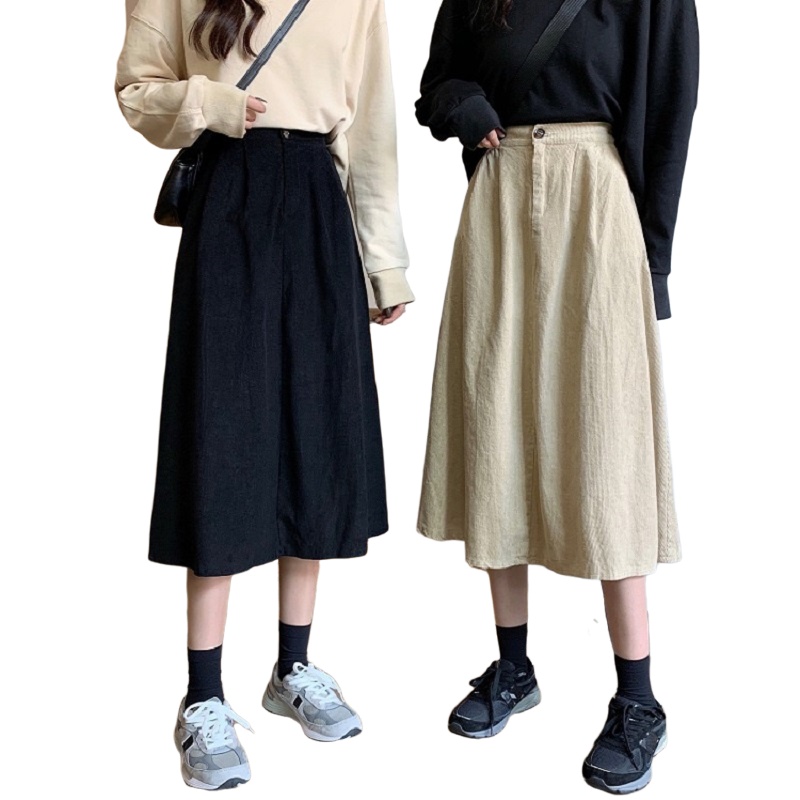 茜靓CHYLLIRN灯芯绒裙子冬季2020年新款外穿冬款半身裙女秋冬高腰A字裙