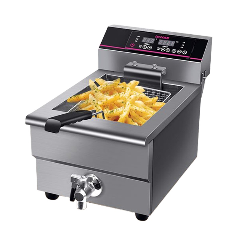 乐创(lecon)电炸炉EF-101V商用油炸锅小吃炸串机炸薯条机炸油条机(10L单缸智能款)3000w大功率