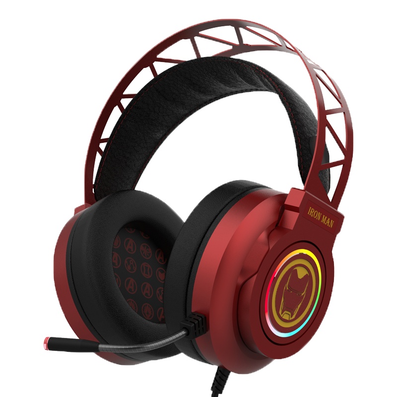 Hobby box漫威电脑耳机头戴式耳麦电竞游戏网吧7.1声道绝地求生听声辩位有线带话筒台式笔记本手机通用