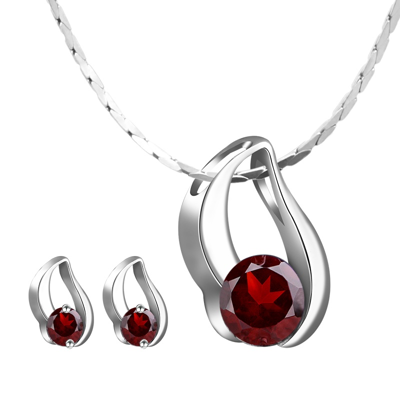 石头记 套装 紫晶项链吊坠耳环耳钉 情人节