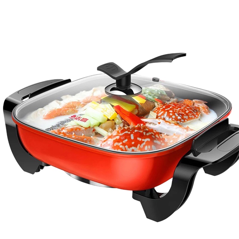 志高家用多功能不锈钢电炒锅炒菜蒸煮饭电热火锅四方锅不粘锅 10台起购