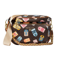 Michael Kors 女士印花图案单肩包 30T0G04M6O-BROWNMULTI
