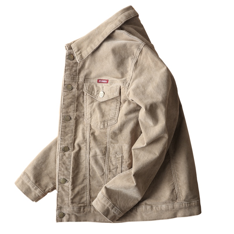 美特邦杰灯芯绒外套男春秋款灯芯绒夹克男士休闲百搭男装上衣夹克男士工装服春秋季2019新款潮流男装复古灯芯绒外套男