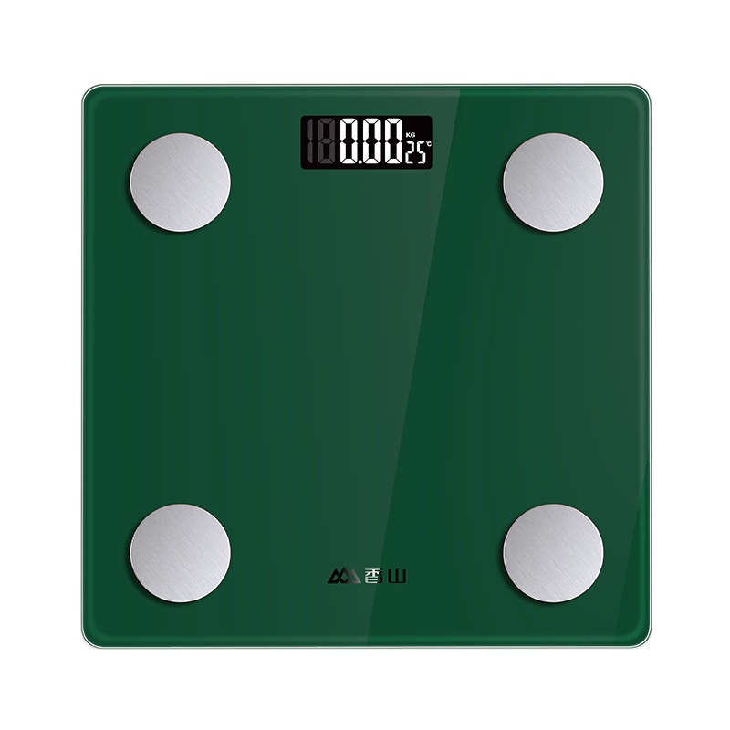 香山智能体脂秤电子秤家用体重秤女生宿舍电子称健康减肥秤(云动 绿色 充电款)