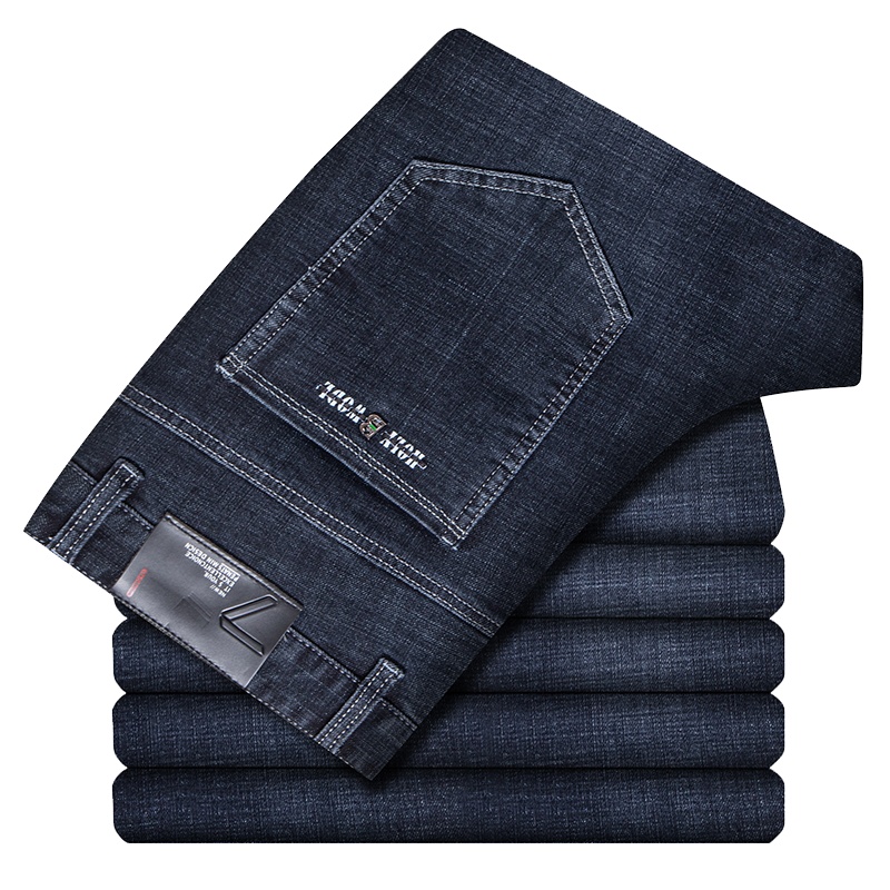 恒源祥男士牛仔裤2021夏新款爸爸装直筒男士休闲长裤男装裤子