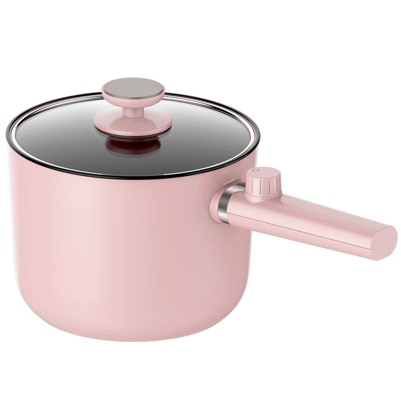 安家乐AJL-10B-1011锅宿舍学生锅一锅多用电煮锅1小功率迷你2泡面插电火锅单人(粉色)不粘无蒸笼可煎炒