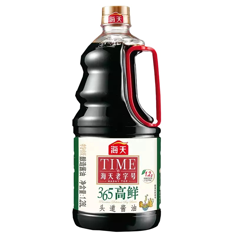 海天365高鲜头道酱油1.28L 家用生抽双重发酵酱油