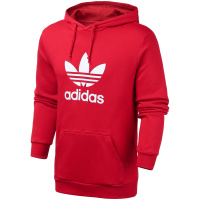 adidas阿迪达斯三叶草男装运动服休闲LOGO款针织连帽运动卫衣/套头衫EJ9680