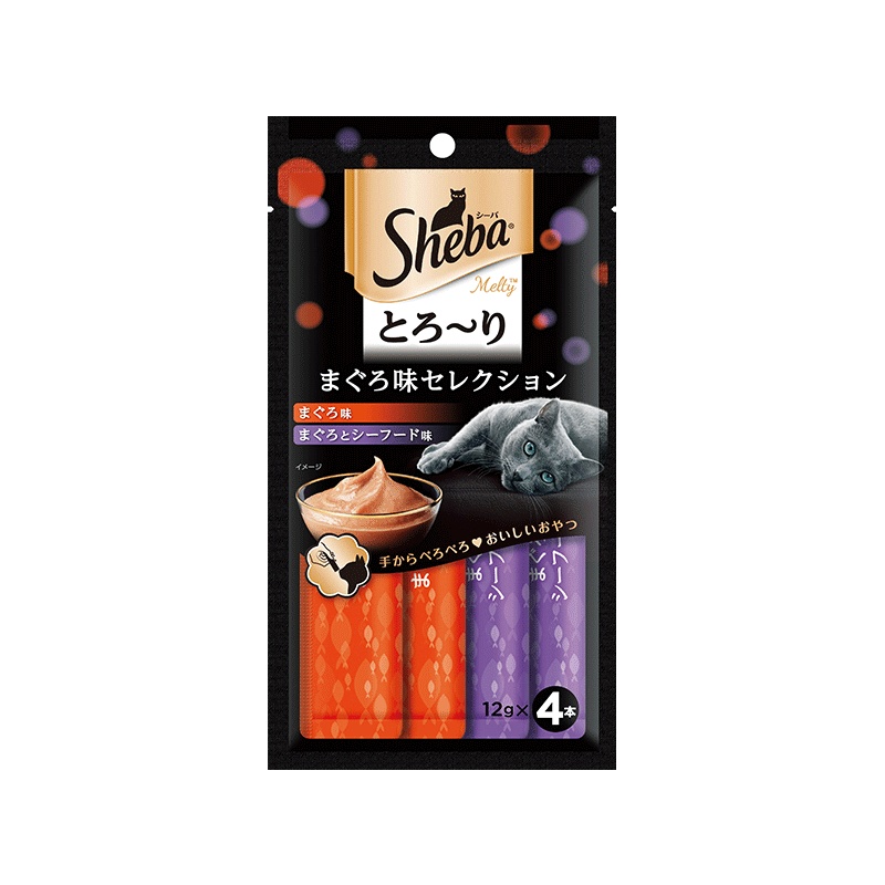 希宝软包舔食罐头猫零食鲣鱼吞拿+海洋鱼虾48g*6