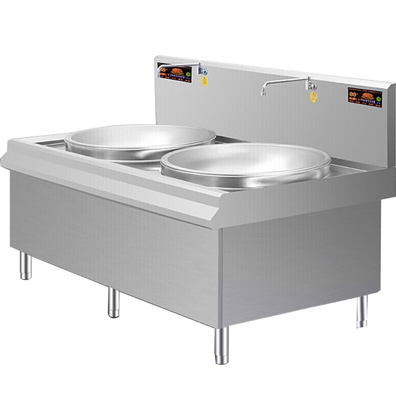 德玛仕大功率商用电磁炉 电磁大锅灶 学校食堂酒店厨房设备 15kw 双头电磁电灶台HW-SDC15C-07