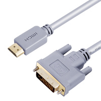 JH晶华 HDMI-DVI连接线 DVI转HDMI转接头高清双向互转笔记本电脑投影仪显示器转换线 灰色H311E