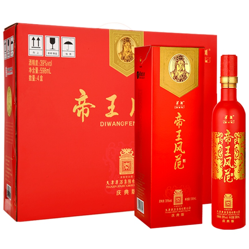 津酒39°庆典帝王风范598mL*4 浓香型白酒 礼盒装