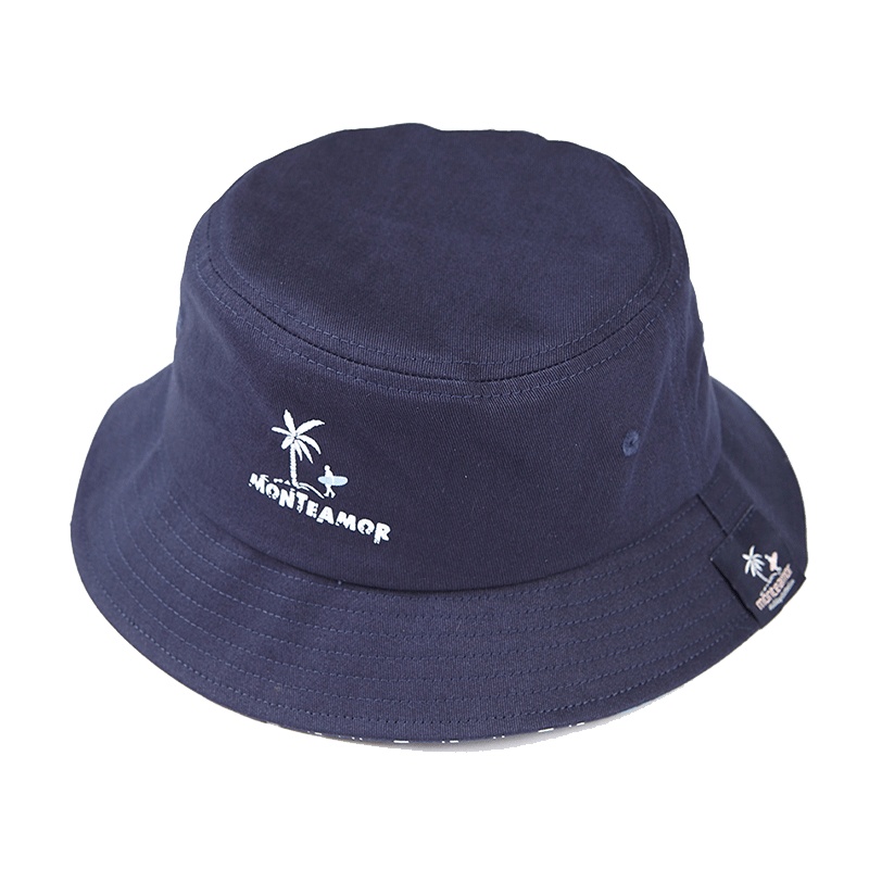 蒙蒂埃莫清爽夏日休闲度假风印花全棉男女通用遮阳渔夫帽