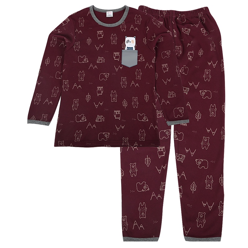 红豆儿童纯棉内衣套装男童低圆领套装柔软舒适秋衣秋裤套装