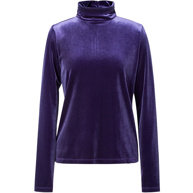 【商场同款】伊芙丽新款上衣女长袖高领套头T恤女