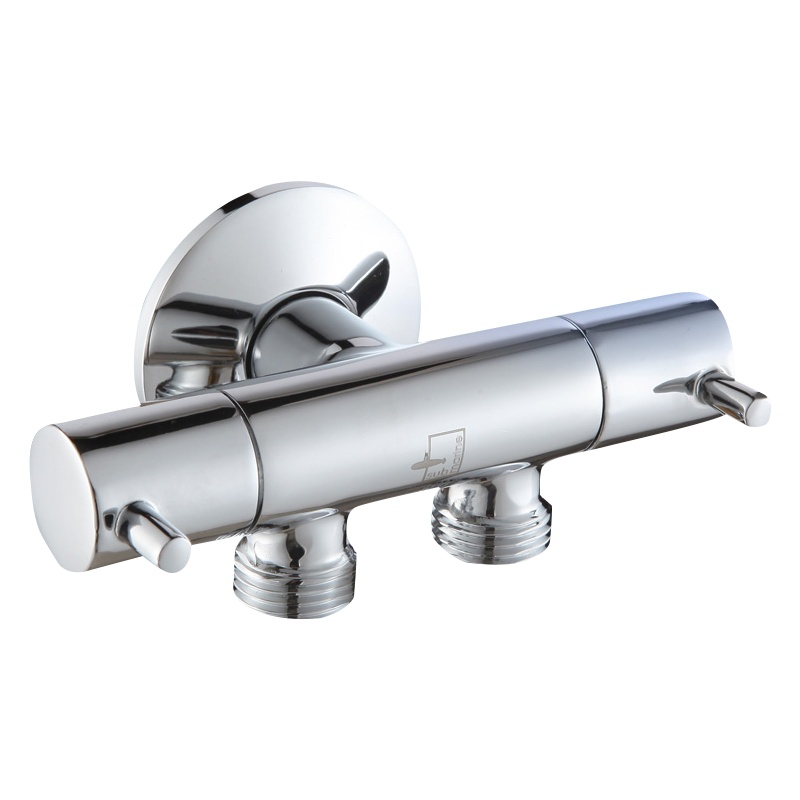 潜水艇角阀全铜冷热通用三通角阀 陶瓷芯马桶热水器龙头卫浴F401