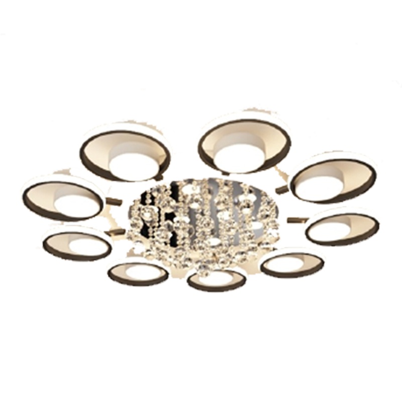 古达客厅灯轻奢吸顶灯现代简约大气水晶客厅主灯大厅大灯家用灯具套餐(AQM)