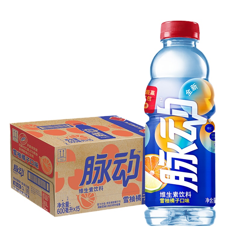脉动雪柚橘子600ml*15