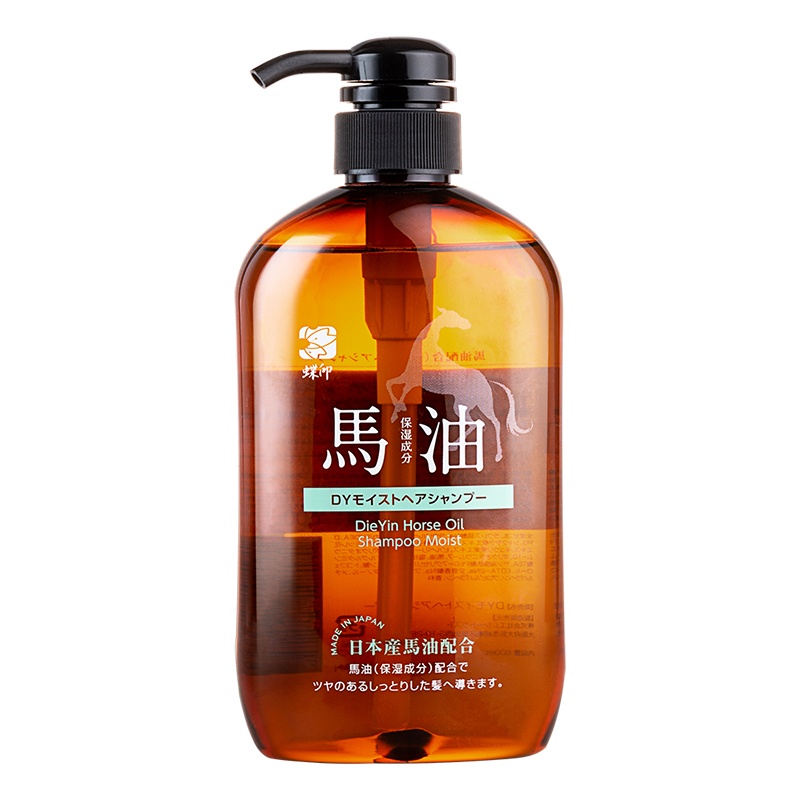 日本原装进口蝶印牌 马油洗发水(补水型)600mL